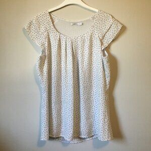 Flutter Cap Sleeve Party Cake Sprinkle Pleated Blouse